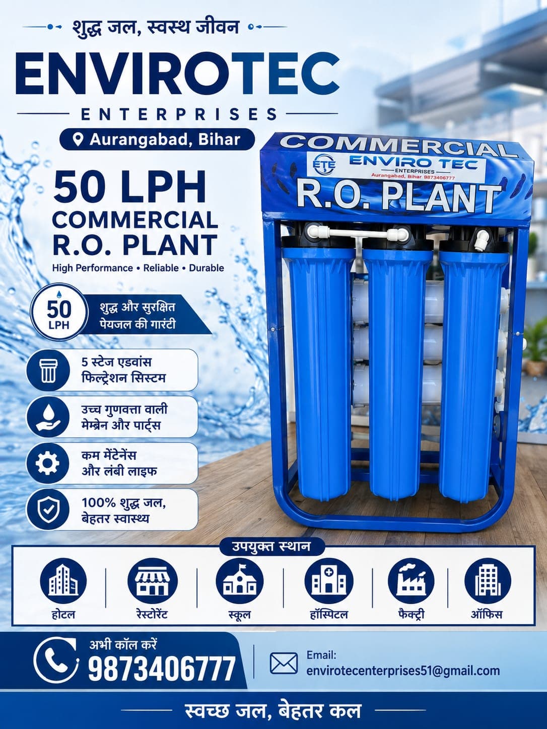 Commercial RO Plants (25 LPH – 10,000 LPH)